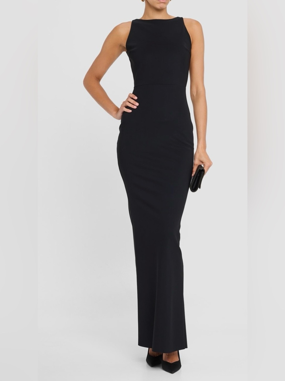 Chiara Boni Black La Petite Robe Sleeveless Jersey Maxi Gown